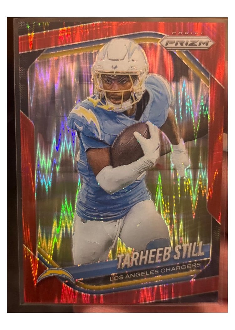 2025 Panini Prizm Base Set Tarheeb Still Red Flash #35 card