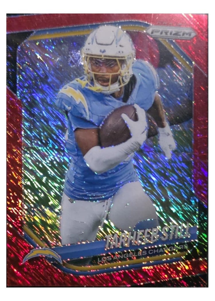 2025 Panini Prizm Base Set Tarheeb Still Red Shimmer #35 card