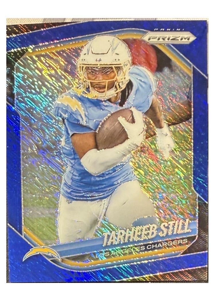 2025 Panini Prizm Base Set Tarheeb Still Blue Shimmer #35 card