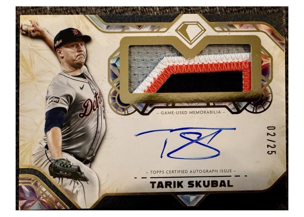 2025 Topps Diamond Icons Autographed Jumbo Patches Tarik Skubal #AJP-TS card