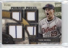 2025 Topps Museum Collection Single Player Primary Pieces Quad Relics Tarik Skubal #SPPQ-SKU card