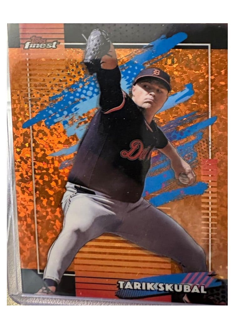 2026 Topps Finest Tarik Skubal Orange Refractor #180 card