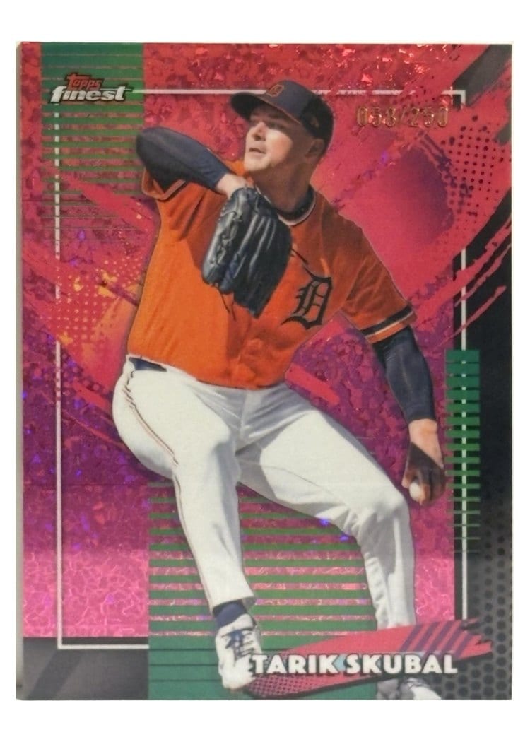 2026 Topps Finest Tarik Skubal Pink Mini Diamond Refractor #243 card