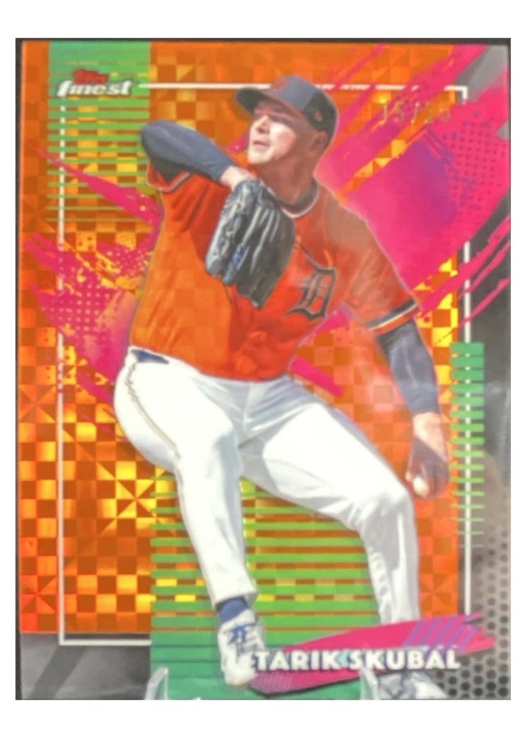 2026 Topps Finest Tarik Skubal Orange X-Fractor #243 card
