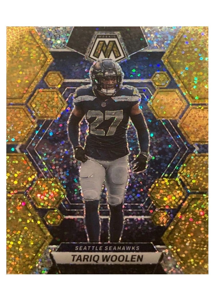 2023 Panini Mosaic Base Set Tariq Woolen Gold Sparkle #223 card