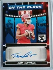 2024 Panini Prestige On the Clock Signatures Taulia Tagovailoa #OTC-TTA card