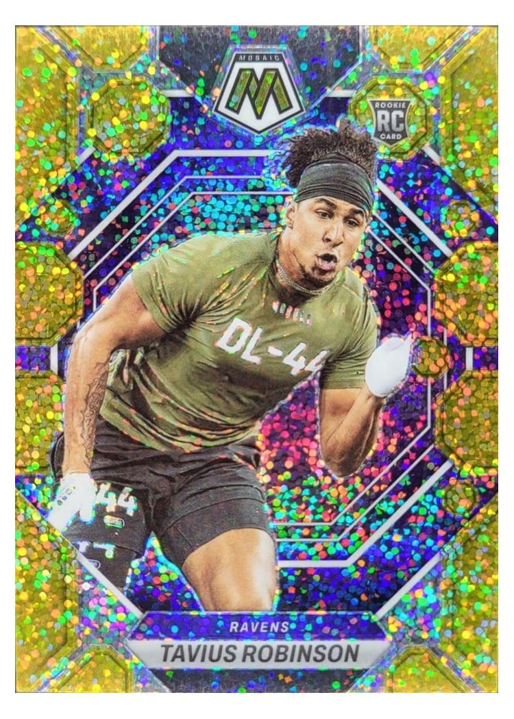 2023 Panini Mosaic Base Set Tavius Robinson Gold Sparkle #365 card