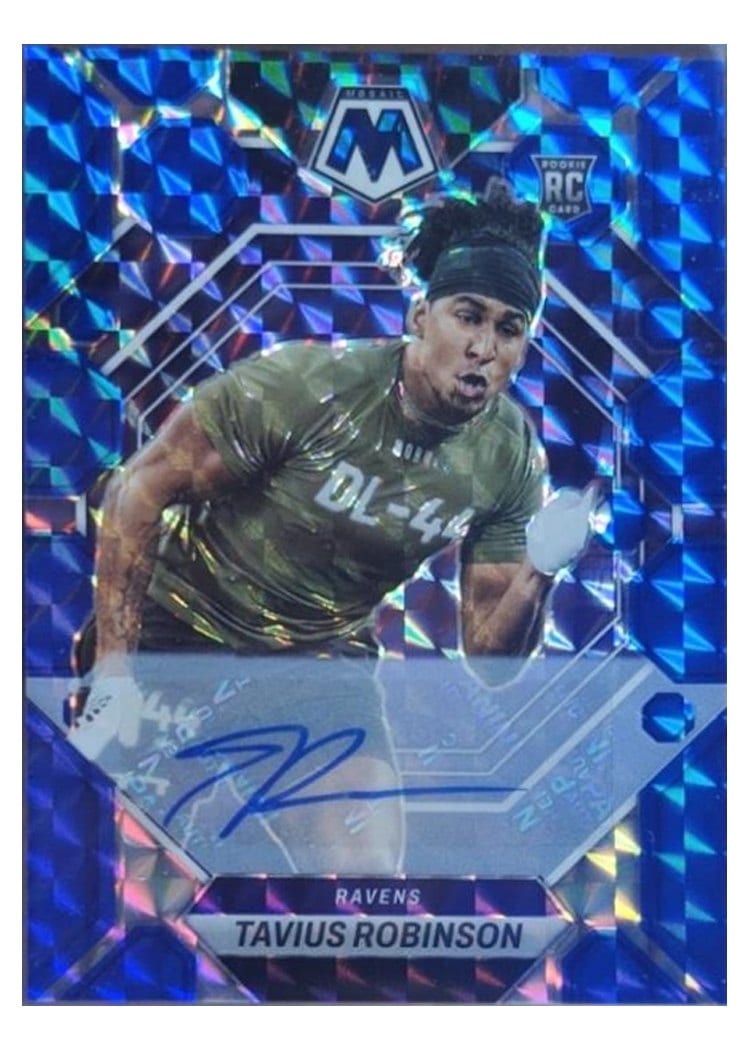 2023 Panini Mosaic Base Set Tavius Robinson Autograph Blue #365 card