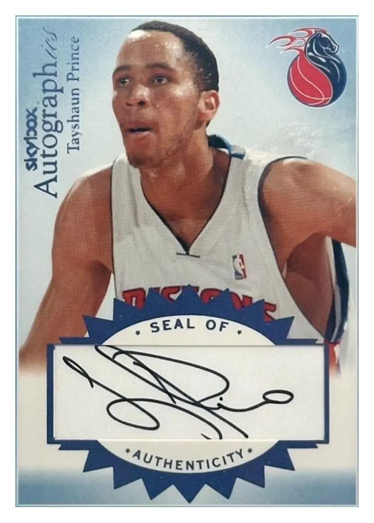 2003 Skybox Autographics Autograph Tayshaun Prince #A-TP card