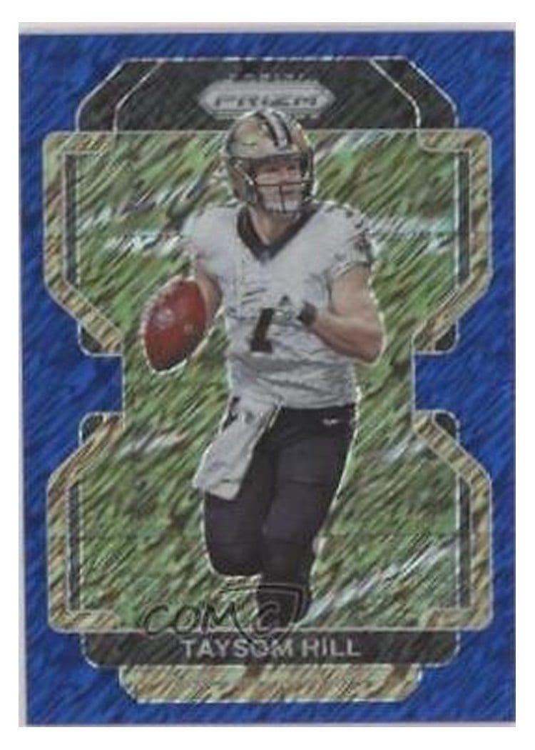 2021 Panini Prizm Base Set Taysom Hill Blue Shimmer #303 card