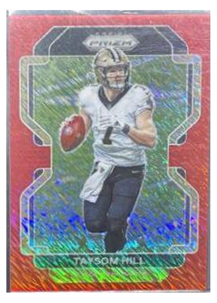 2021 Panini Prizm Base Set Taysom Hill Red Shimmer #303 card
