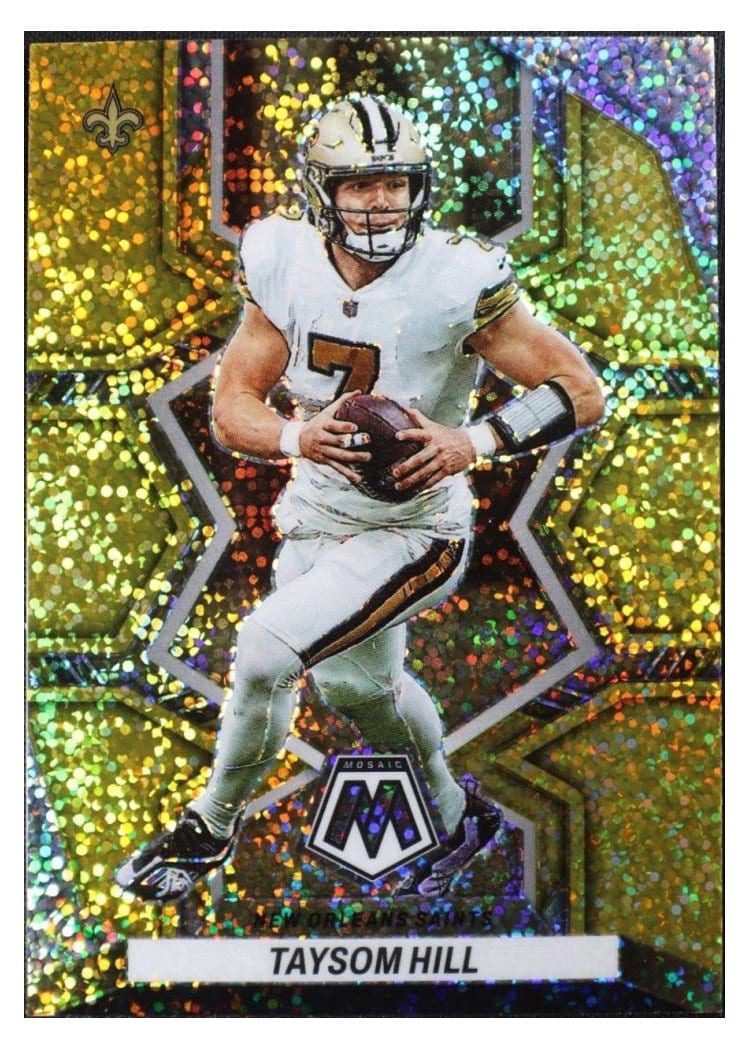 2022 Panini Mosaic Base Set Taysom Hill Gold Sparkle #139 card