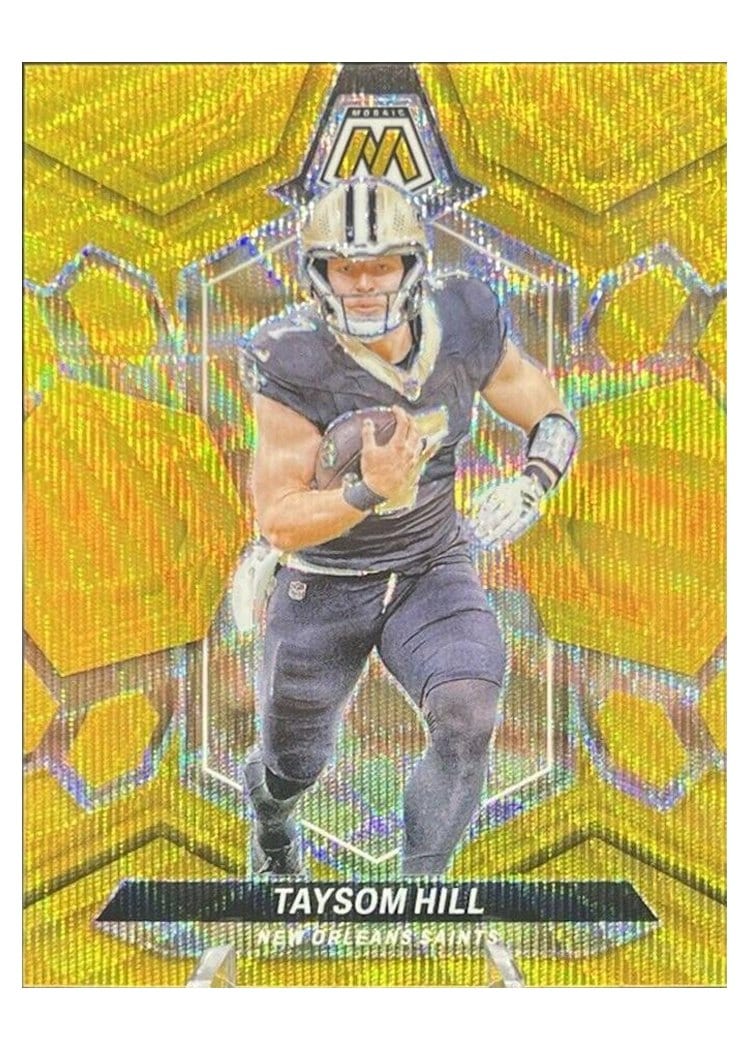 2024 Panini Mosaic Base Set Taysom Hill Gold Wave #158 card