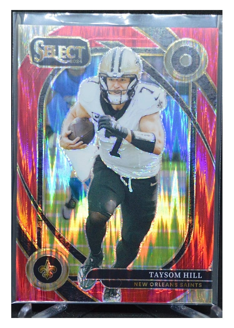 2024 Panini Select Base Set Taysom Hill Red Prizm Shock #295 card