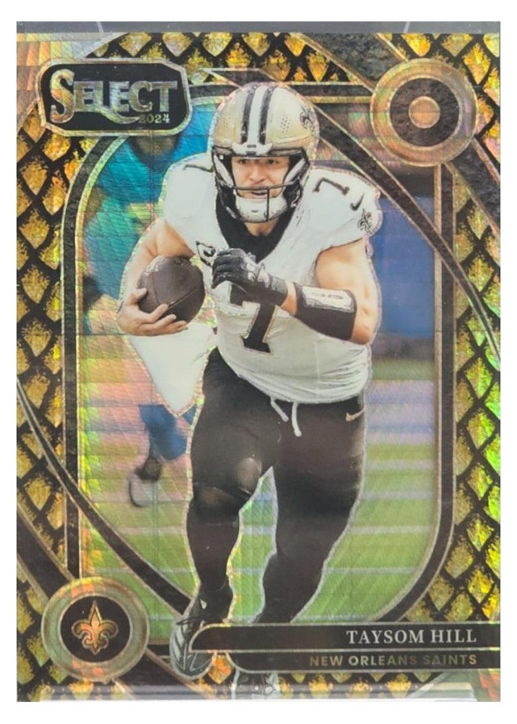 2024 Panini Select Base Set Taysom Hill Gold Dragon Scale Prizm #295 card