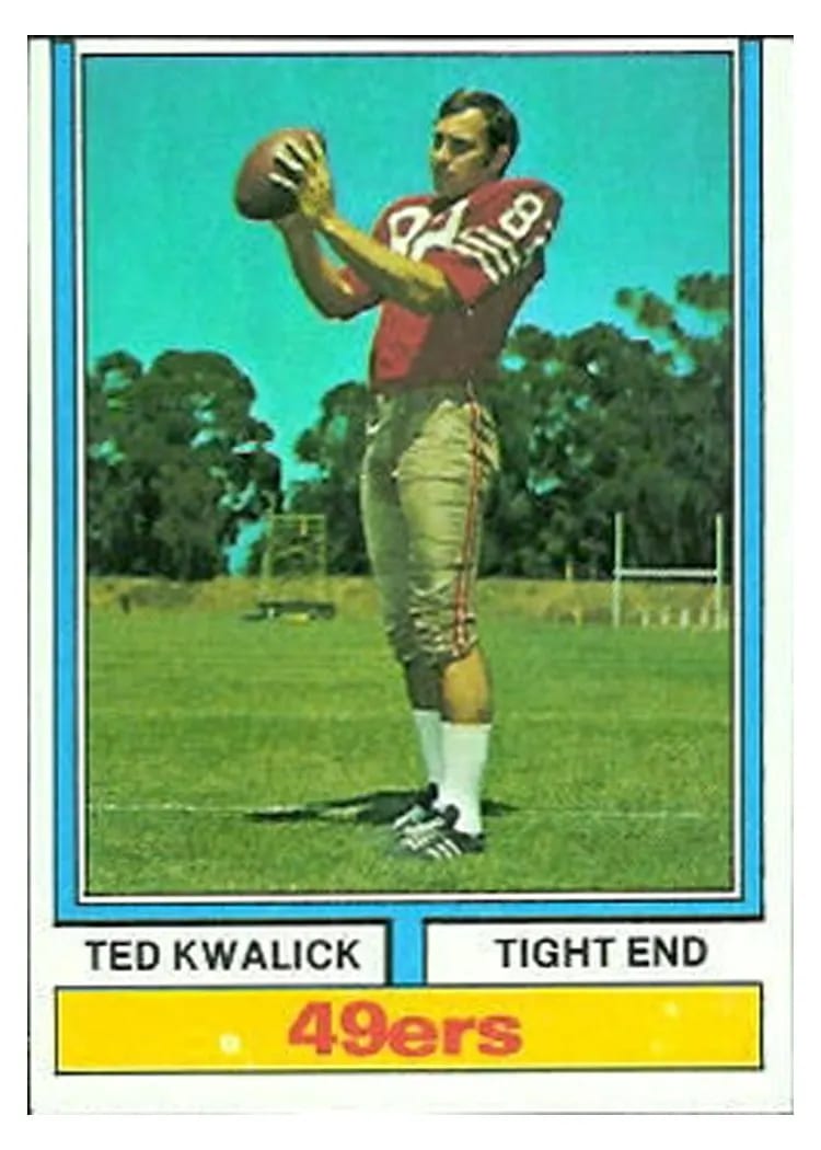 1974 Topps Ted Kwalick #78 card