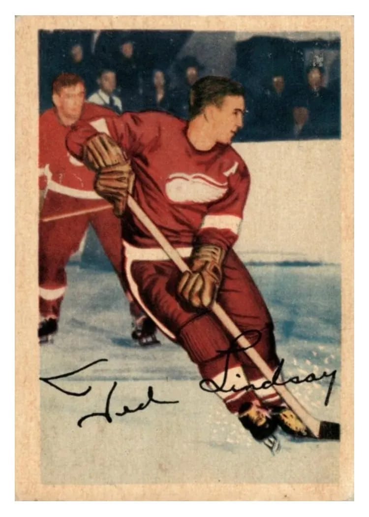 1953 Parkhurst Ted Lindsay #52 card