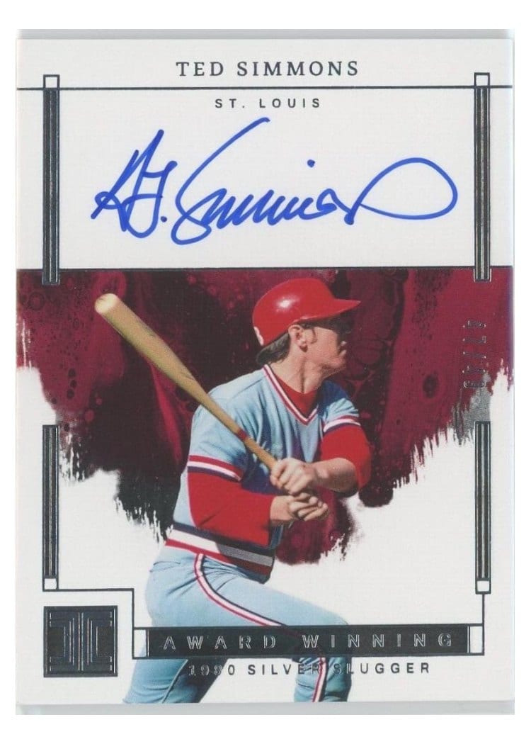 2024 Panini Impeccable Award Winning Autographs Ted Simmons #AWA-TS card