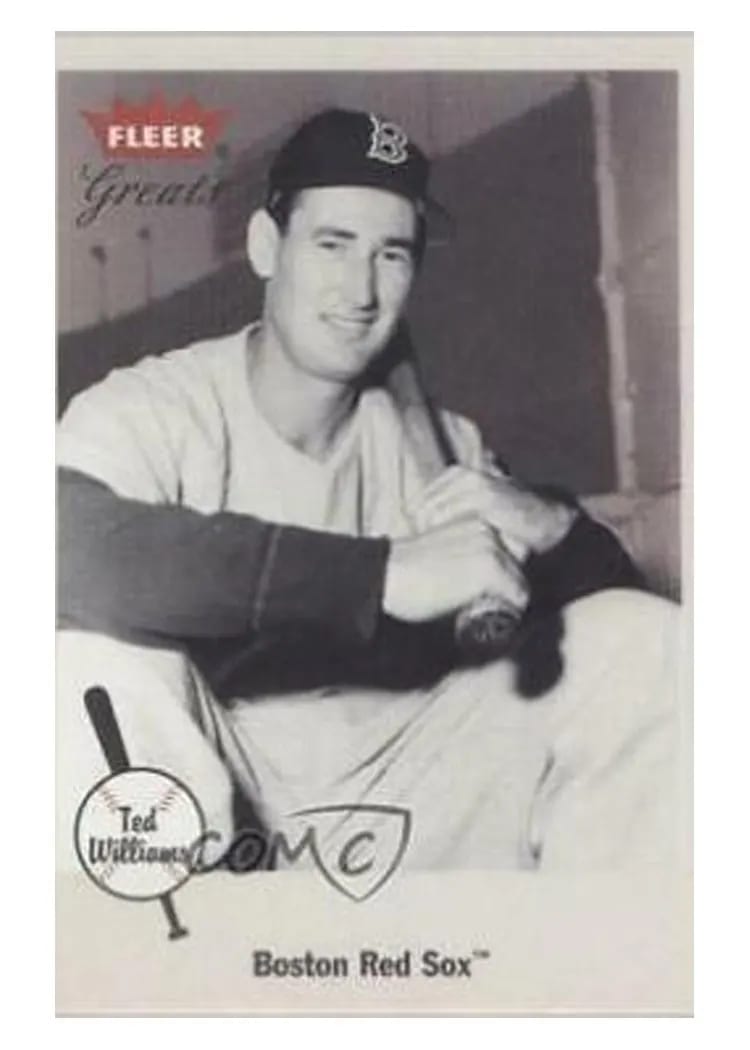 2002 Fleer Greats Ted Williams #9 card