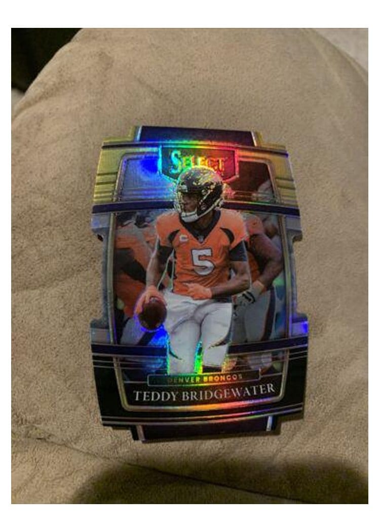 2021 Panini Select Base Set Teddy Bridgewater Black Gold Die Cut #12 card