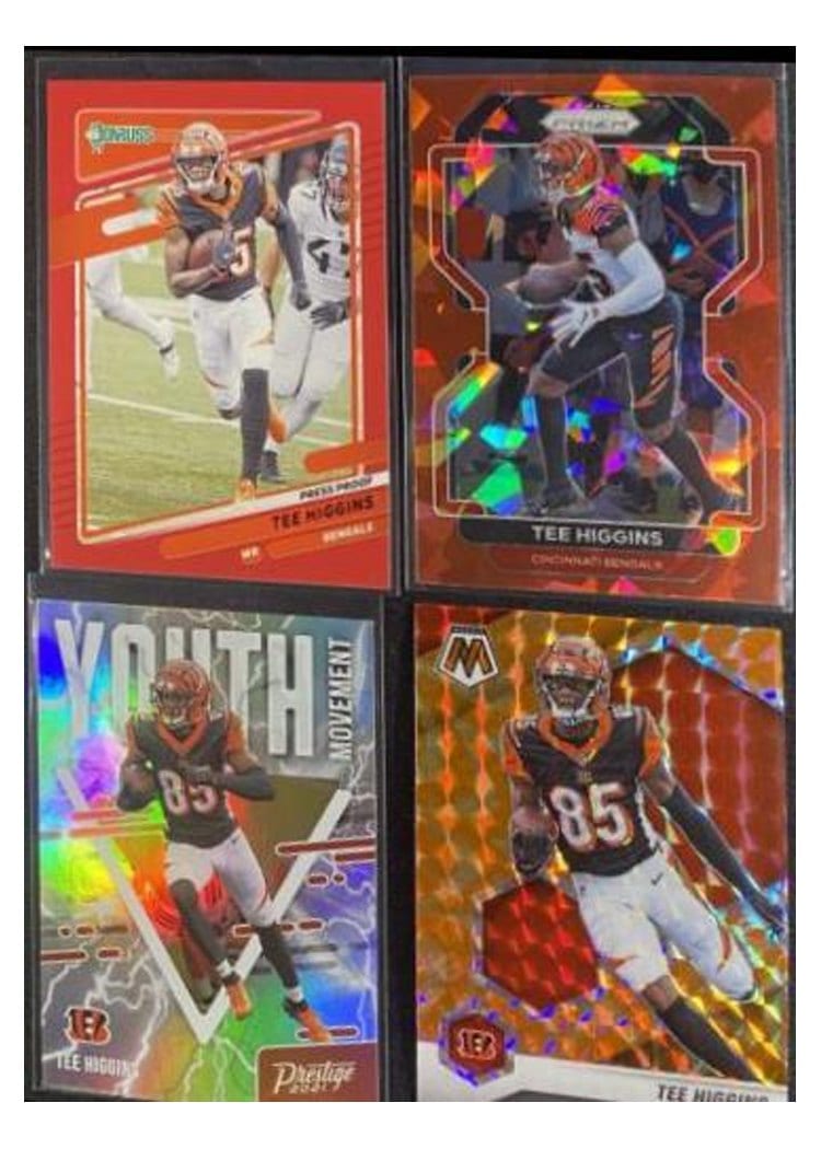 2021 Panini Prizm Base Set Tee Higgins Orange Ice Prizm #271 card