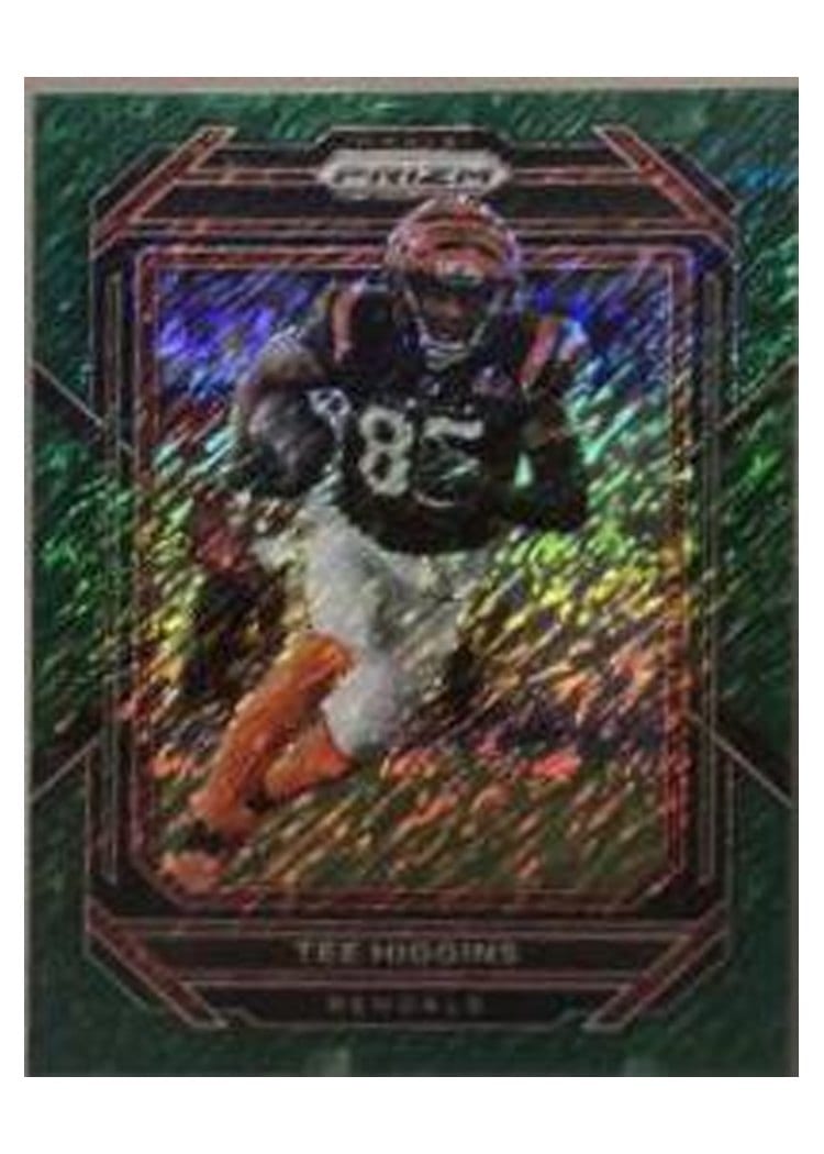 2022 Panini Prizm Base Set Tee Higgins Green Shimmer #59 card