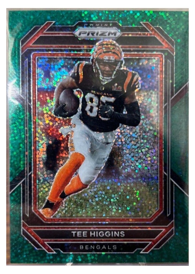 2022 Panini Prizm Base Set Tee Higgins Green Sparkle #59 card