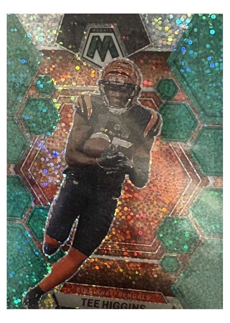 2023 Panini Mosaic Base Set Tee Higgins Green Sparkle #42 card