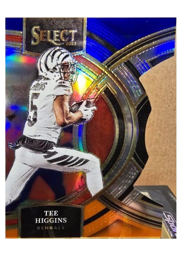 2023 Panini Select Base Set Tee Higgins Blue Orange Prizm Die-Cut #112 card