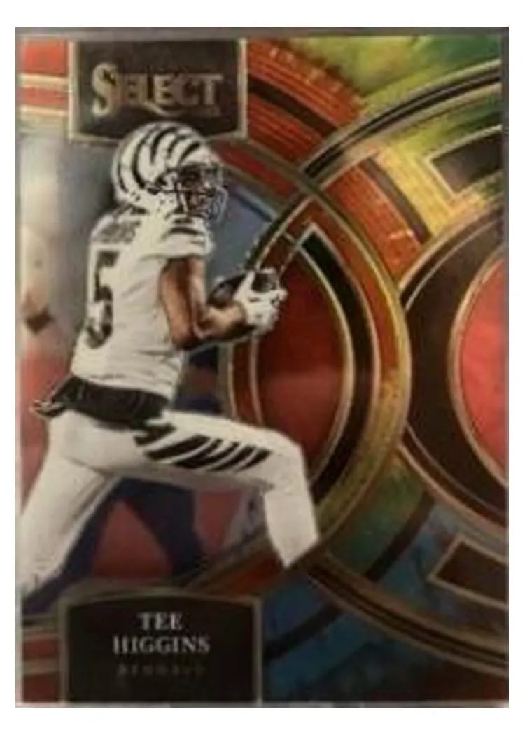 2023 Panini Select Base Set Tee Higgins Tie-Dye Prizm #112 card