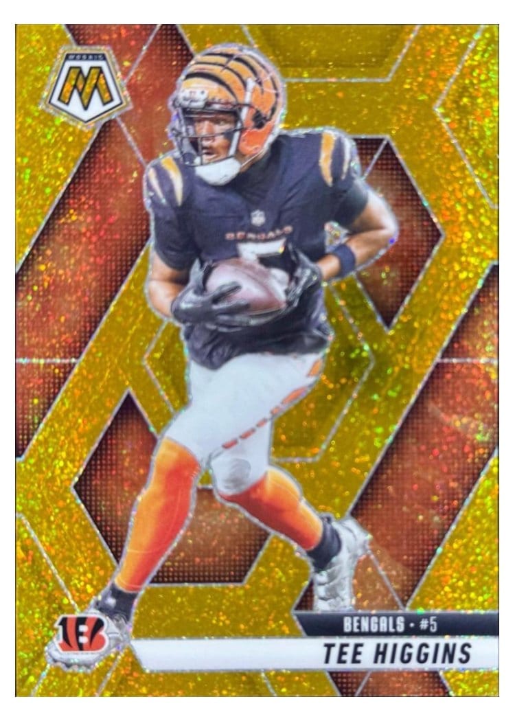 2025 Panini Mosaic Base Set Tee Higgins Gold Glitter #246 card