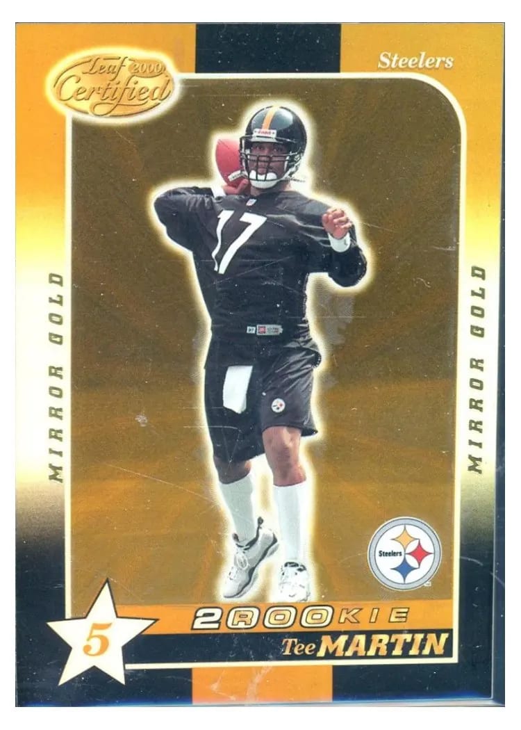 2000 Leaf Certified Tee Martin 5 Star Mirror Gold #245 card