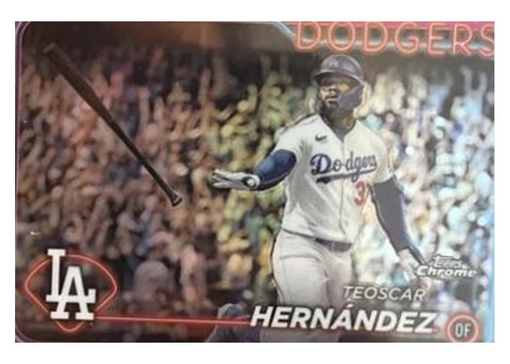 2024 Topps Chrome Base Set Teoscar Hernández Pink Refractor #57 card