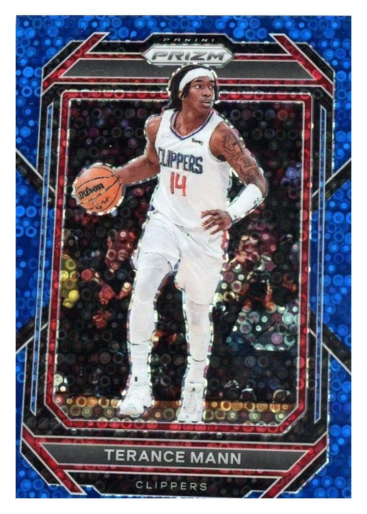2022-23 Panini Prizm Base Set Terance Mann Fast Break Blue Prizm #137 card