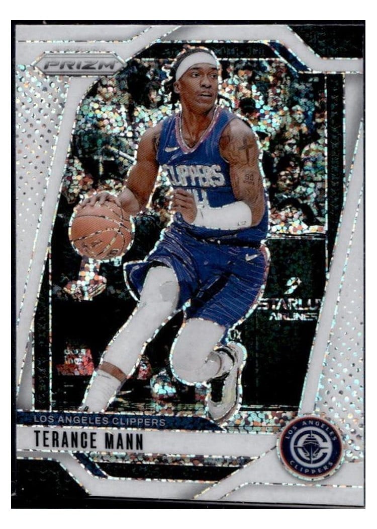 2024-25 Panini Prizm Base Set Terance Mann White Sparkle #69 card