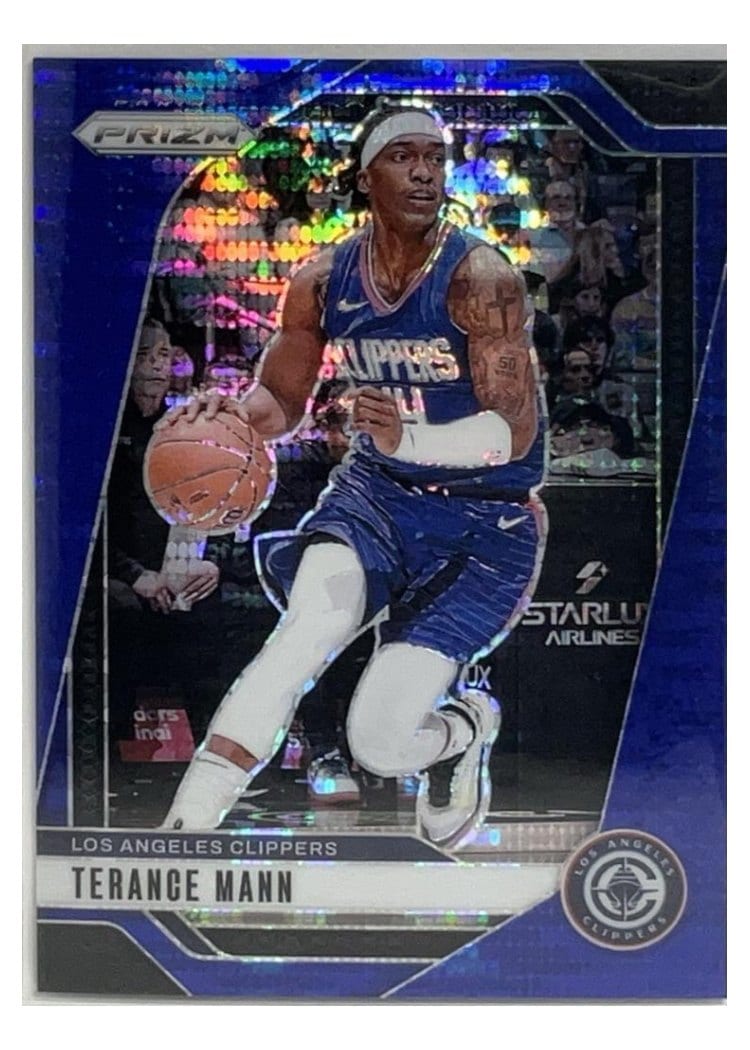 2024-25 Panini Prizm Base Set Terance Mann Blue Pulsar #69 card