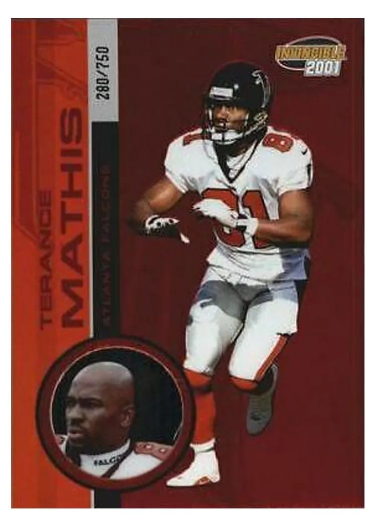 2001 Pacific Invincible Terance Mathis #13 card