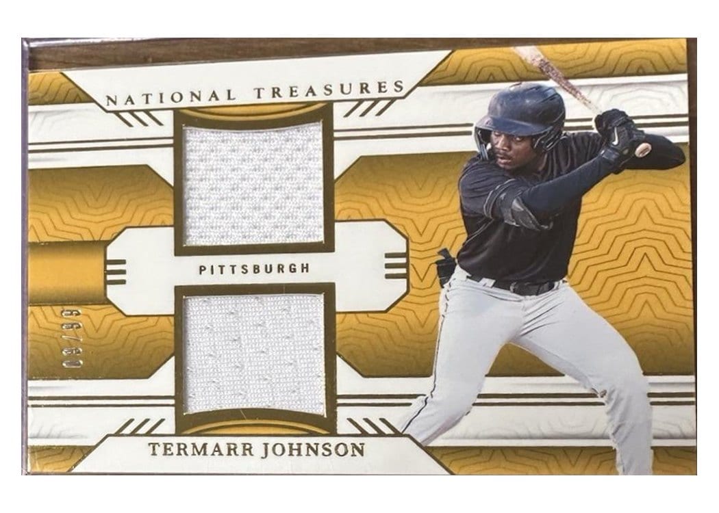 2024 Panini National Treasures Game Gear Swatches Dual Termarr Johnson #22 card
