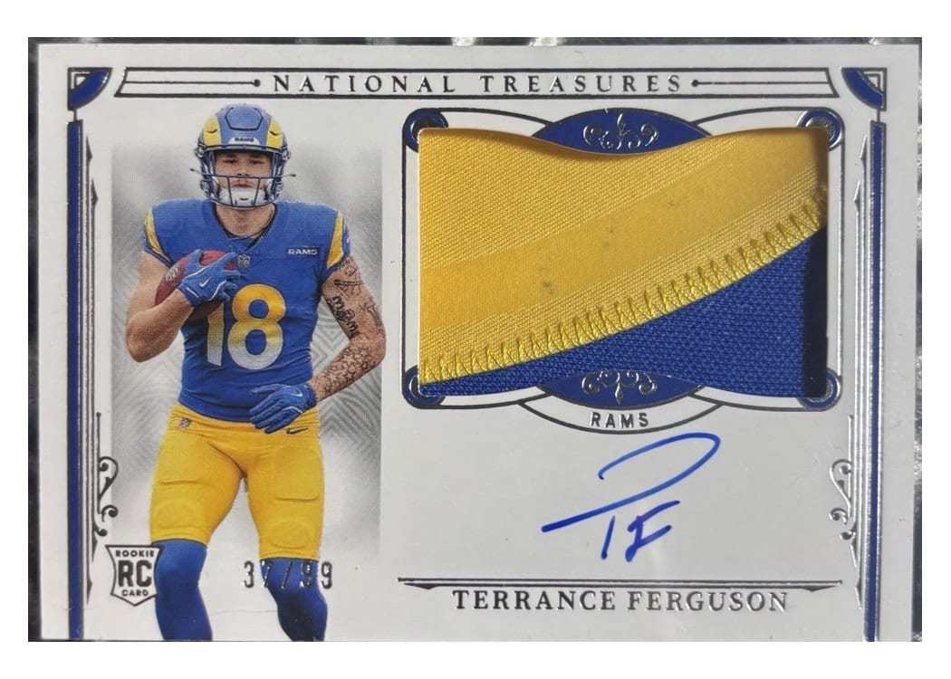 2025 Panini National Treasures Rookie Patch Autographs Terrance Ferguson #179 card