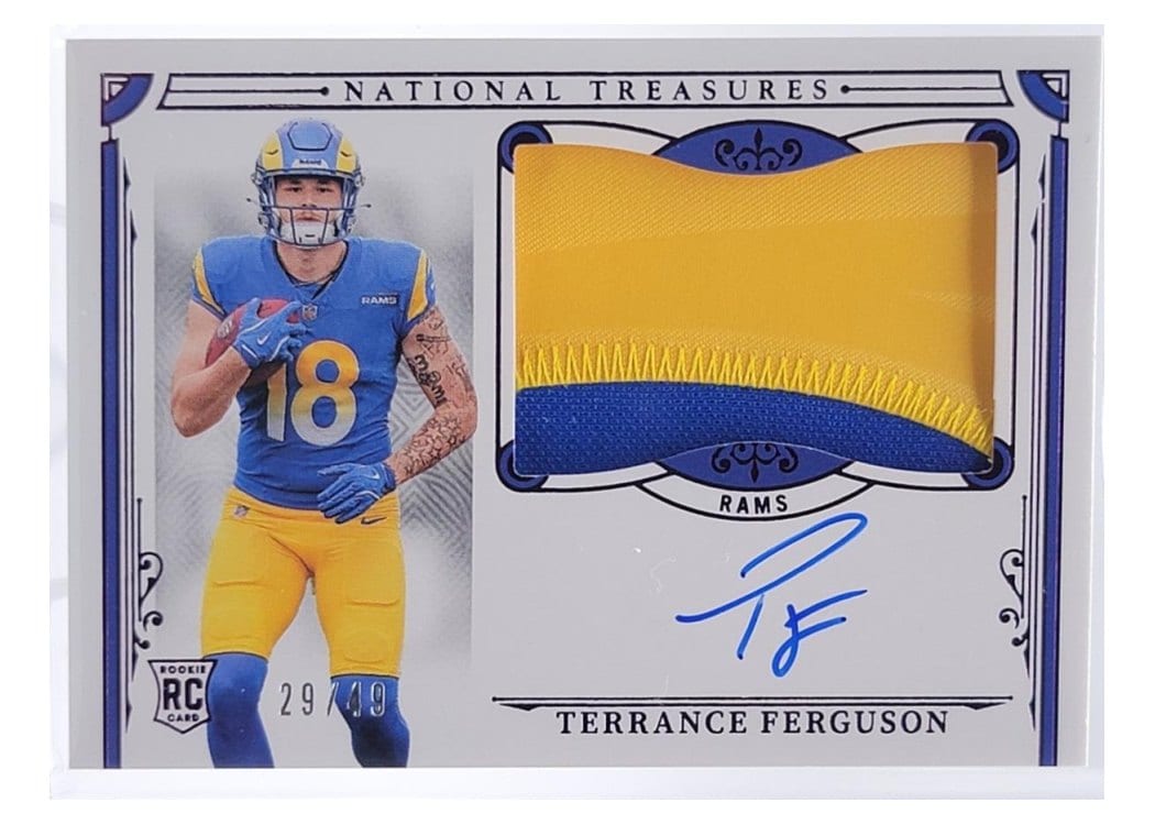2025 Panini National Treasures Rookie Patch Autographs Terrance Ferguson #179 card
