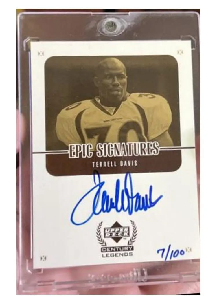 1999 Upper Deck Century Legends Epic Signatures Terrell Davis #TDC card