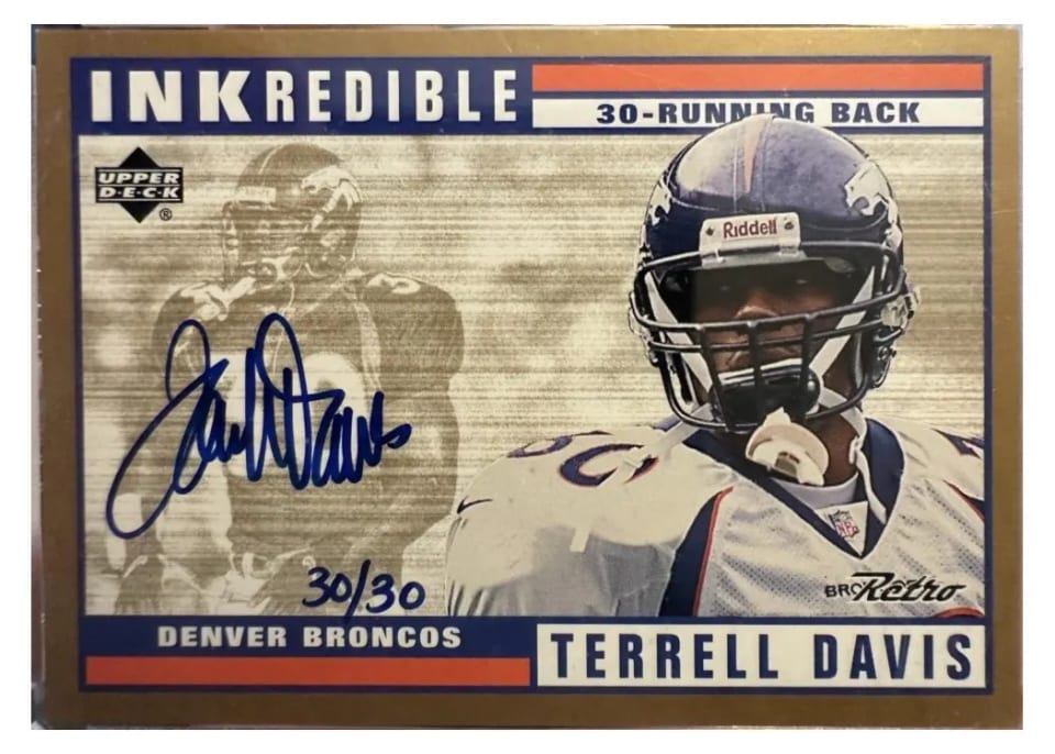 1999 Upper Deck Retro Inkredible Terrell Davis #TD card