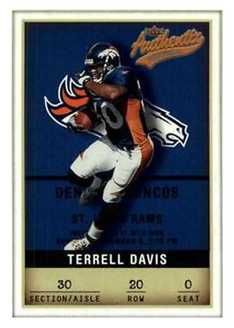 2002 Fleer Authentix Terrell Davis #20 card