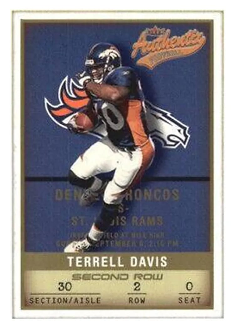 2002 Fleer Authentix Terrell Davis #20 card
