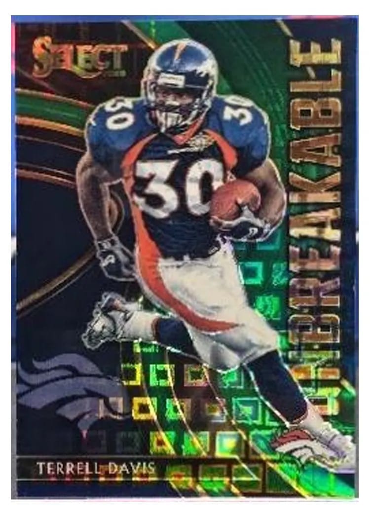 2020 Panini Select Unbreakable Terrell Davis Green Prizm #U20 card