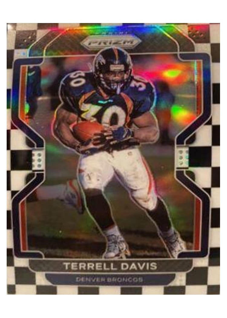 2021 Panini Prizm Base Set Terrell Davis Black and White Checker Prizm #206 card