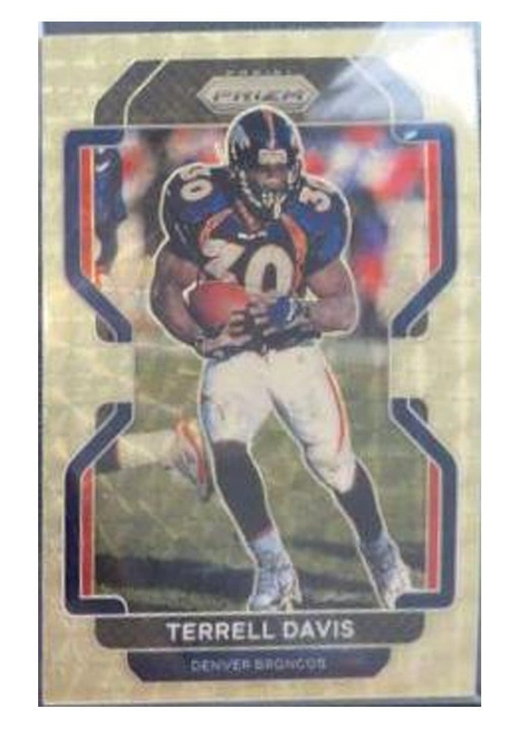 2021 Panini Prizm Base Set Terrell Davis Gold Vinyl Prizm #206 card