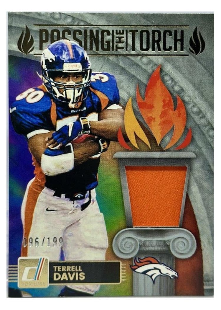 2025 Donruss Passing the Torch Jerseys Terrell Davis / RJ Harvey #PTJ-DEN card