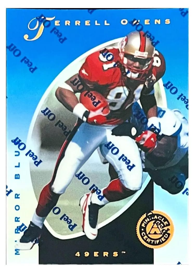 1997 Pinnacle Certified Terrell Owens Mirror Blue #27 card