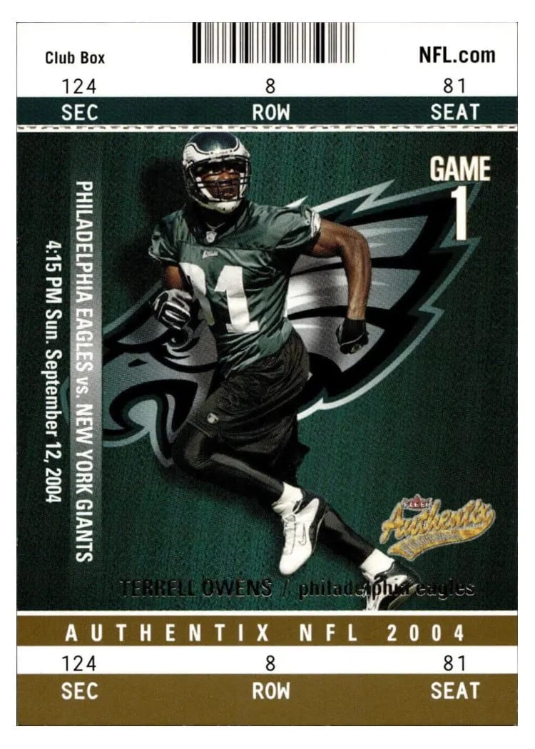 2004 Fleer Authentix Terrell Owens #16 card